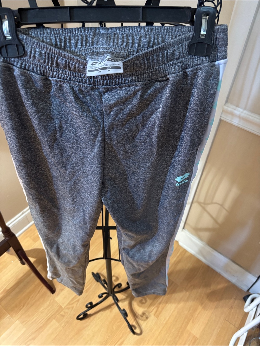 Girls' Gray Heather Joggers with Mint Logo Accent